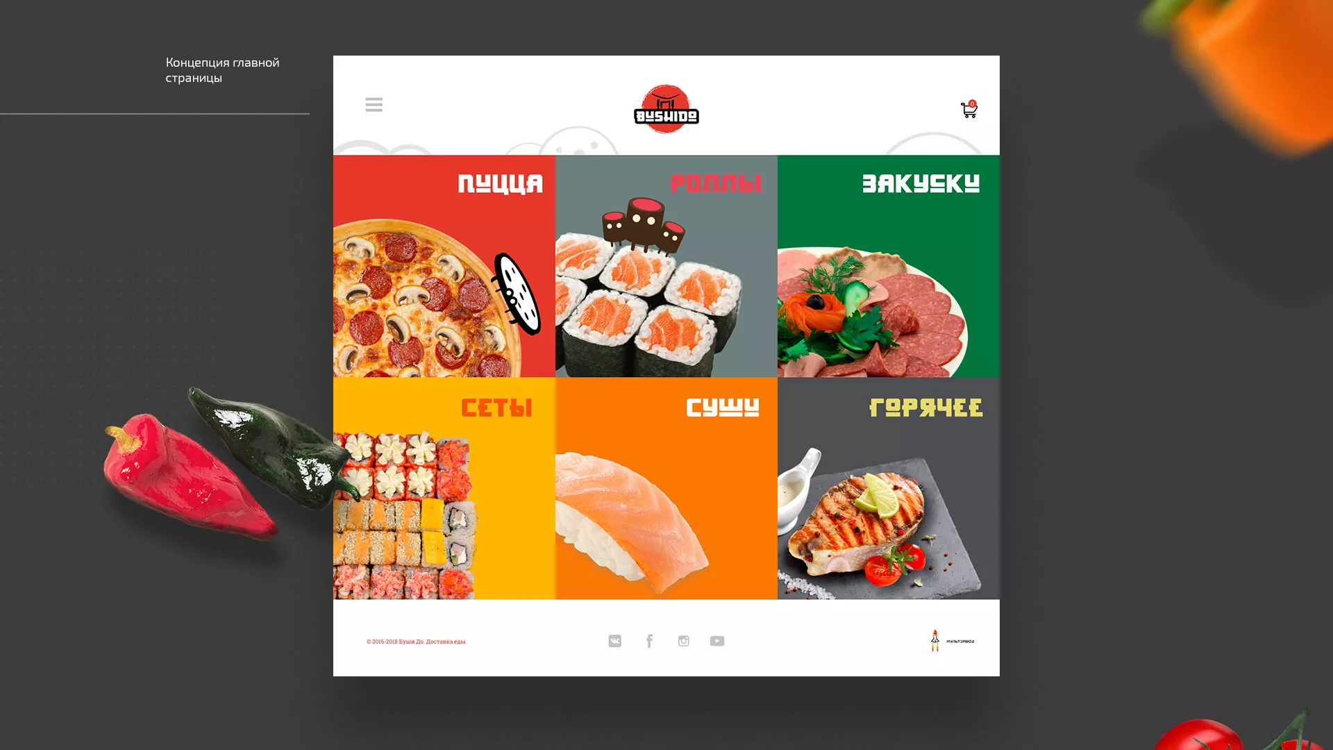Разработка сайта для пиццерии «BUSHIDO» в Урус-Мартане