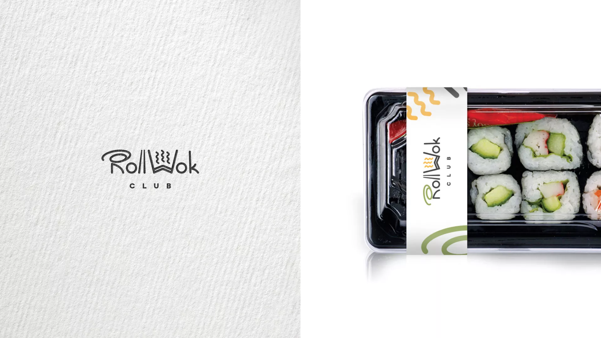 Разработка наклеек для суши-бара «Roll Wok Club» в Урус-Мартане